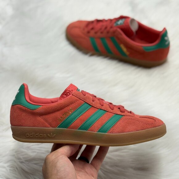 Adidas Gazelle Indoor Preloved Scarlet Green Mens Shoes JH5407 NEW Sz 7 / WMNS 8 - Picture 1 of 4